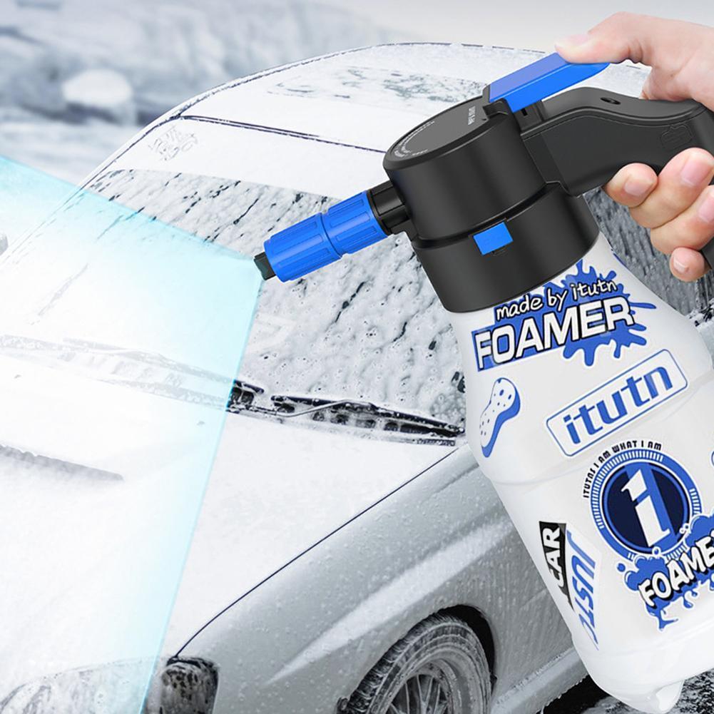 Pressure Washer Foam Gun - 電動フォームスプレーヤー 車用洗車プロ スノーフォームキャノン ジェネレーター 自動バッテリー式圧力ソープスプレーヤー 車のケア用