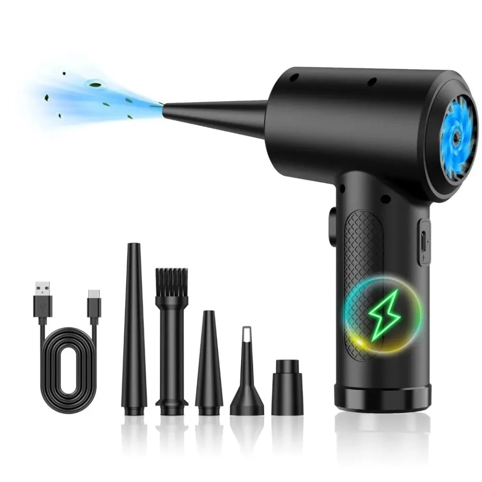 Dryer Car Blower - 電動ワイヤレスエアダスター、LEDライト付き圧縮空気ブロワー、コンピューターキーボード、カメラ、車、家庭の清掃用