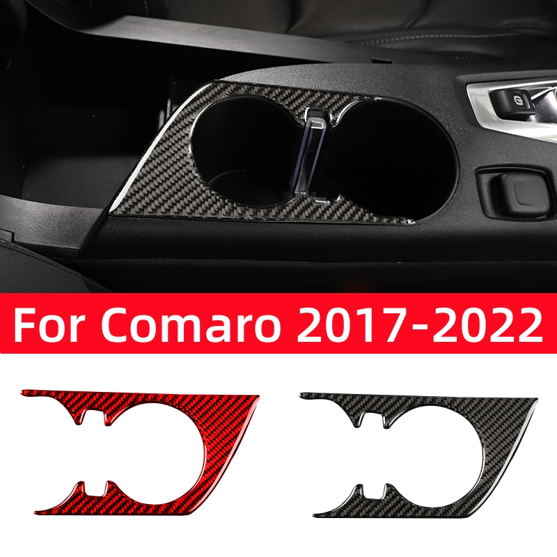 Interior Detailing Kit - シボレーカマロ 2017-2022 アクセサリーインテリアリアルカーボンファイバー車のカップホルダーパネルフレームカバー装飾ステッカー